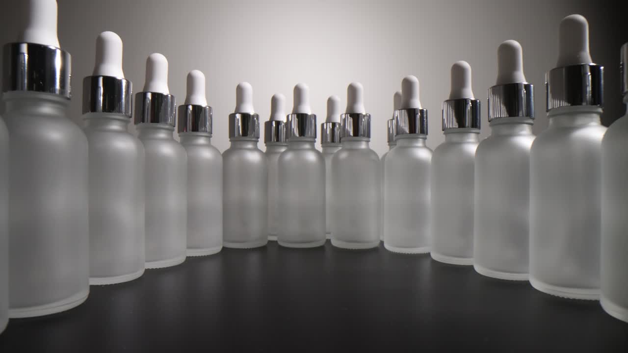 Collection of Frosted Glass Dropper Bottles
