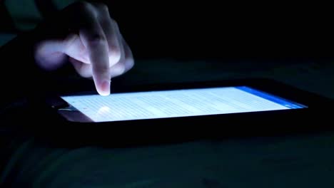 pov to a smartphone-tablet while being touched, young woman using mobile phone-tablet
