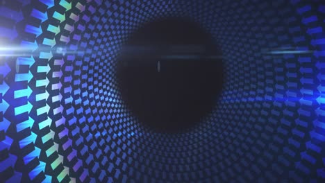 animación de la interfaz digital con flechas brillantes en círculo