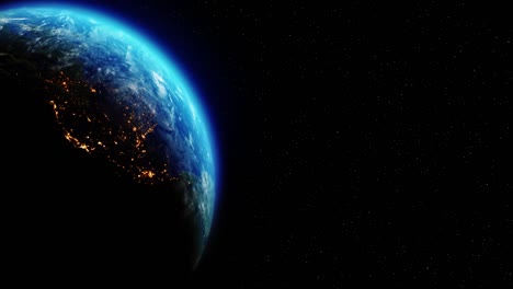 gráficos de movimiento realistas del planeta tierra girando en el bucle nocturno animación