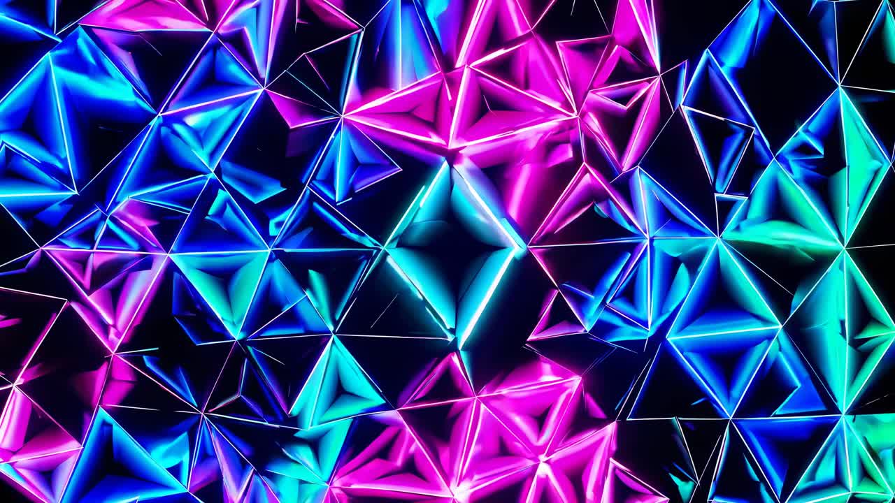 triángulos de neón geométricos abstractos
