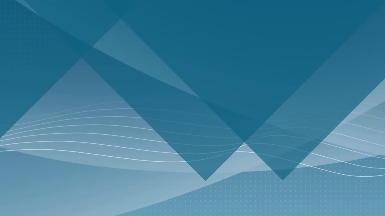 Animación de formas y líneas geométricas abstractas sobre fondo degradado azul