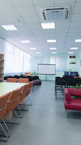 modern conference room with furniture. interior of the conference room in modern office. vertical video