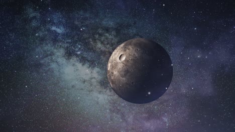un planeta con la galaxia de la vía láctea al fondo