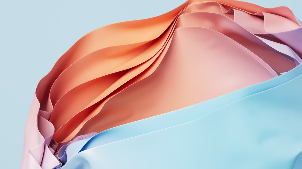 Flowing wave multilayer background, 3d rendering.