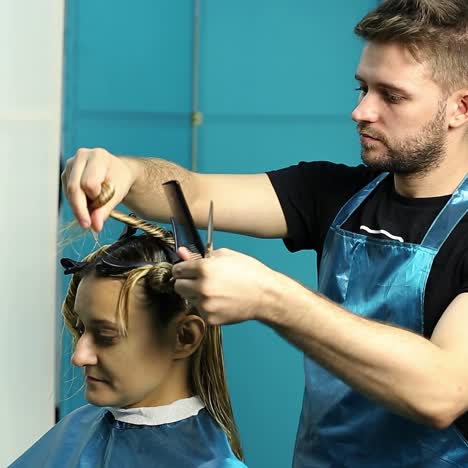 proceso de creación de estilo de cabello