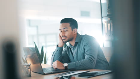 Müde,-Burnout-Und-Geschäftsmann-Am-Schreibtisch