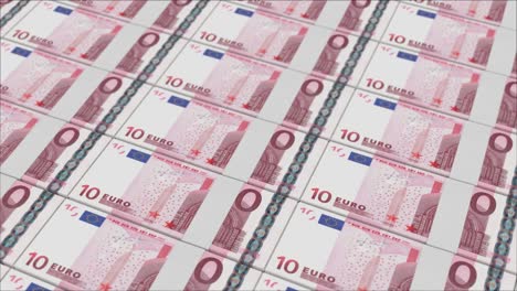 10 euro banknotes printing by a money press