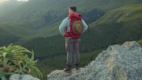 mountains, man and hiking for fitness