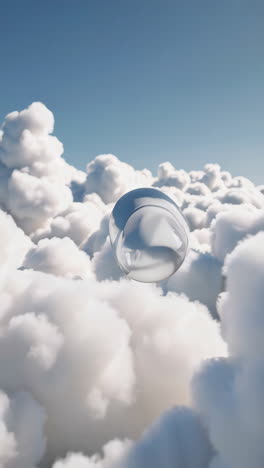 esfera flotante por encima de las nubes