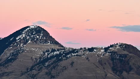 close-up view of mount paul during sunset in kamloops, british columbia