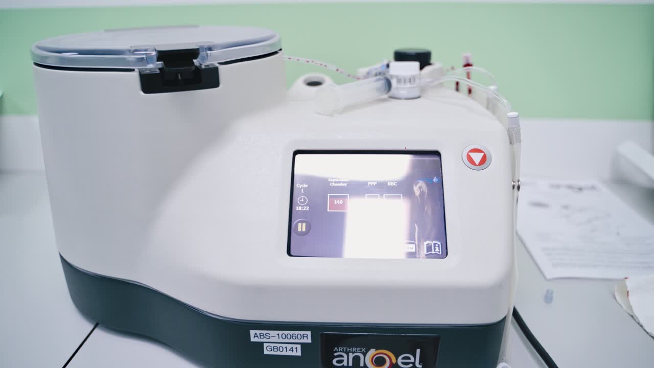 Stem cell injection treatment. Surgeons operation bone marrow transplant