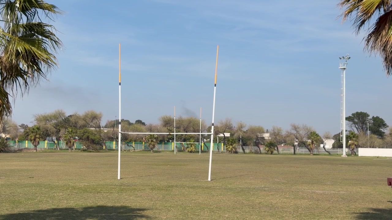 Rugby Goal Posts on Empty School Sports Field, Cape