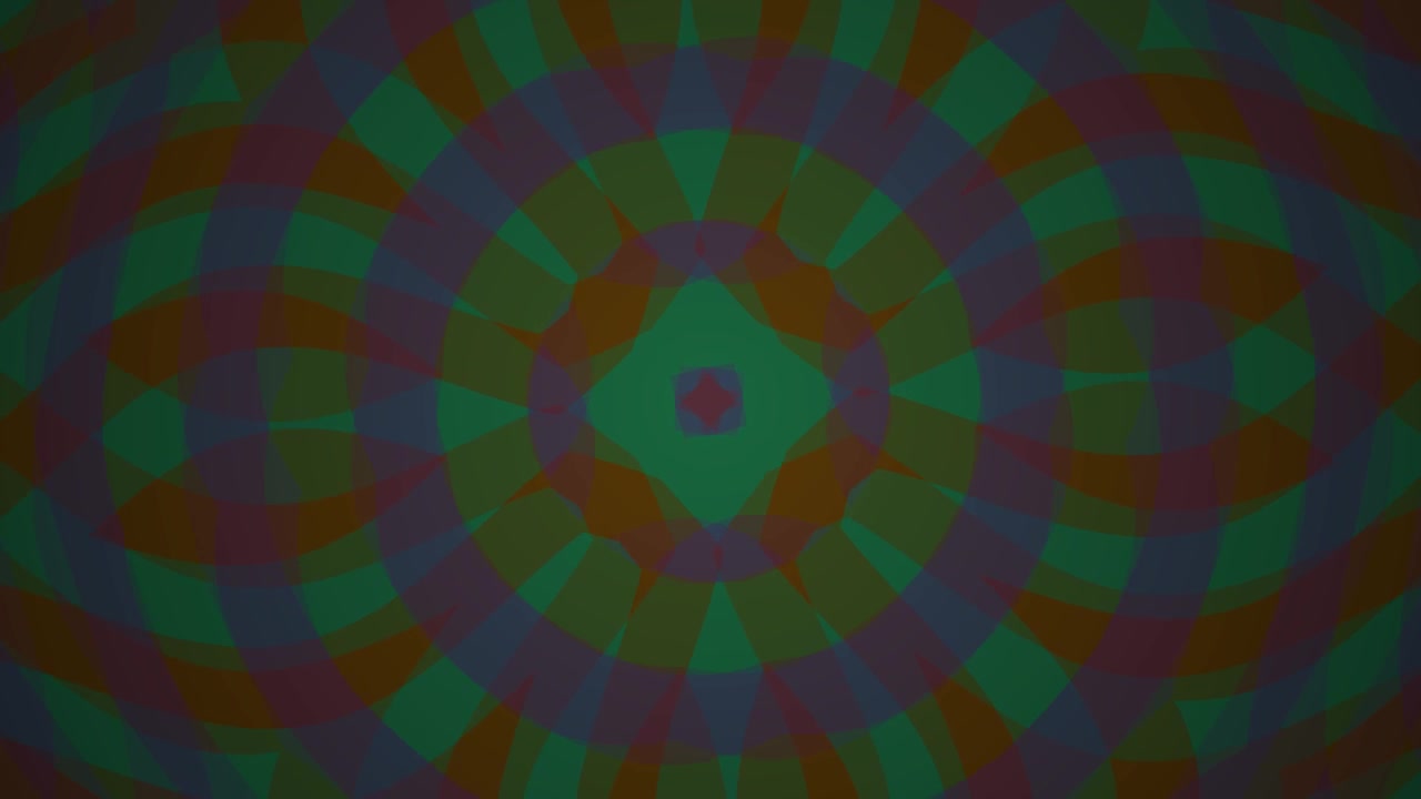 Motivo caleidoscopico geometrico astratto con forme rotanti