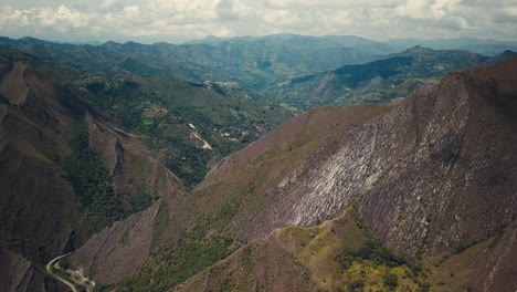 majestic drone shot showing a remote mountain landscape in colombia.