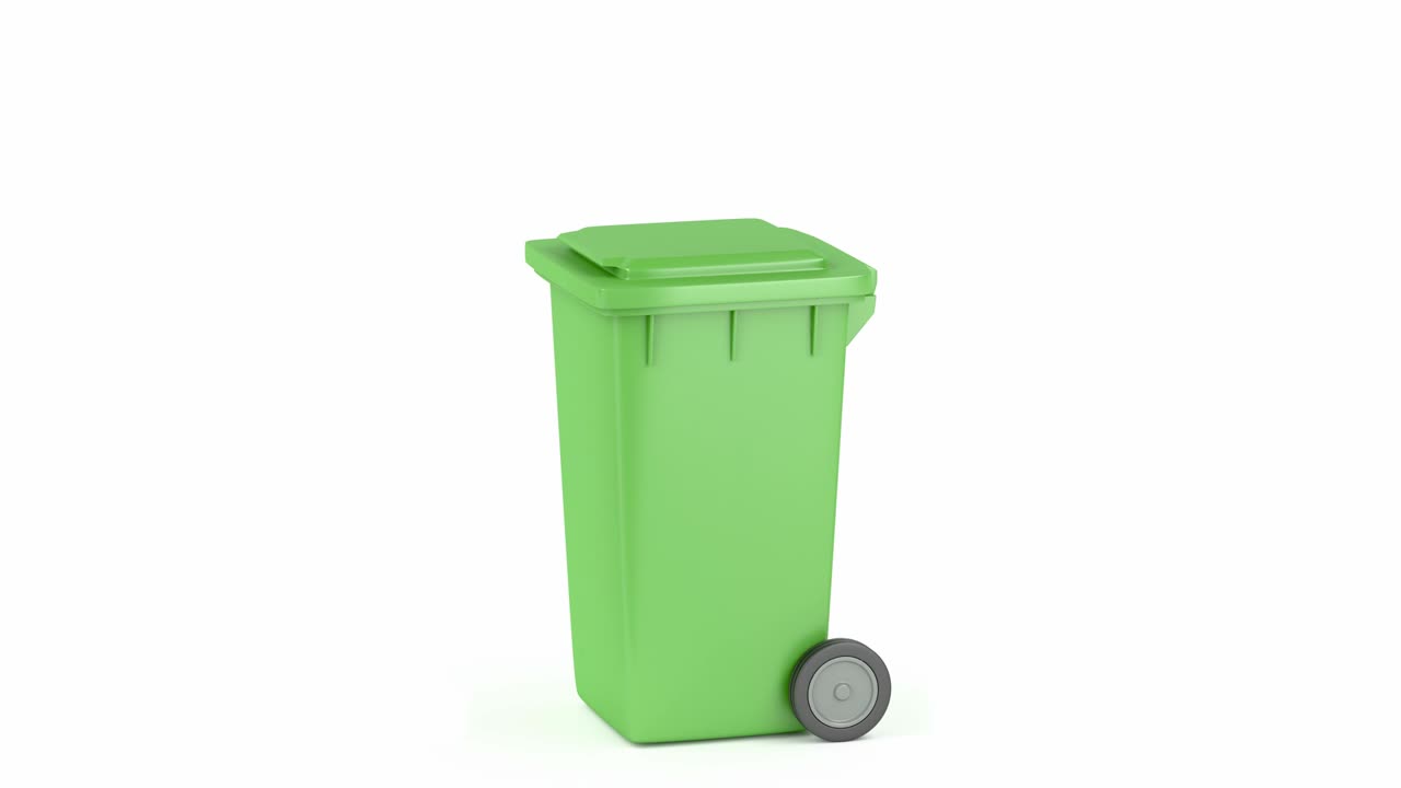 Contenitore per rifiuti di plastica verde