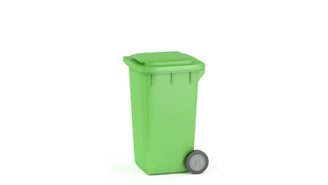 green plastic waste container