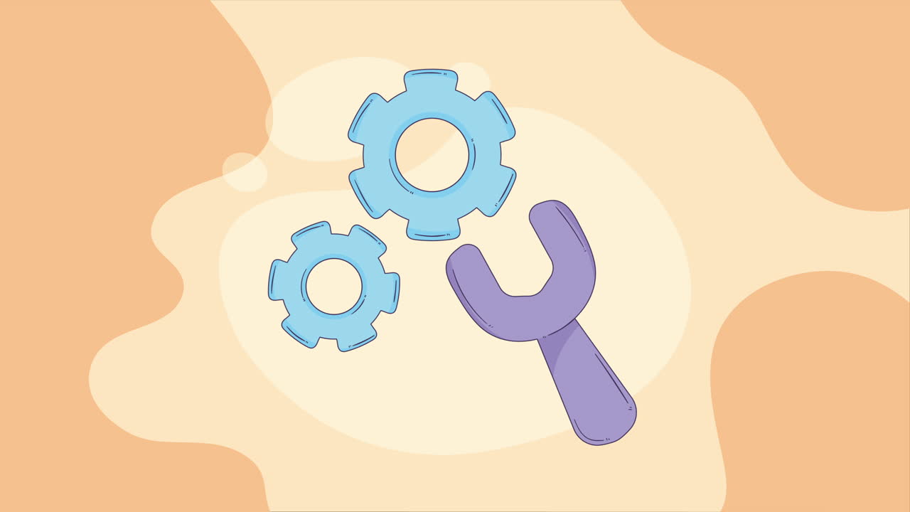 engranajes y llave inglesa