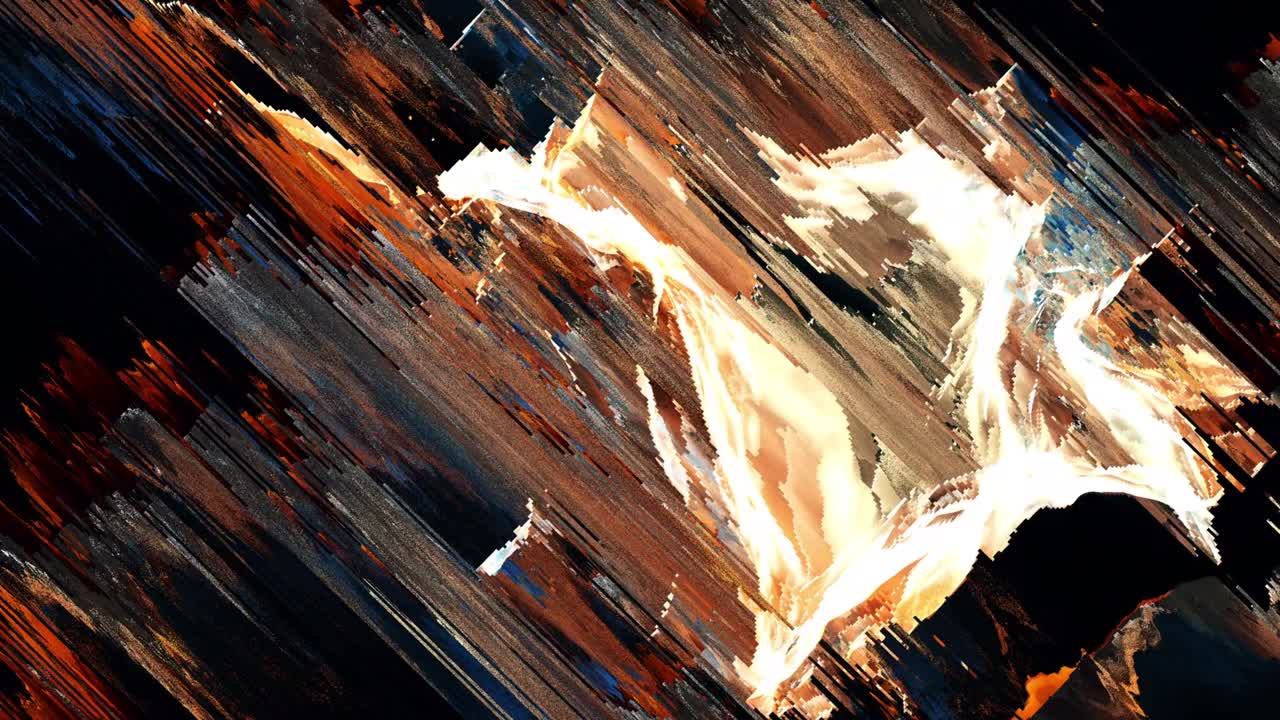 픽셀 정렬 효과를 가진 홀로그램 컬러의 동적 애니메이션