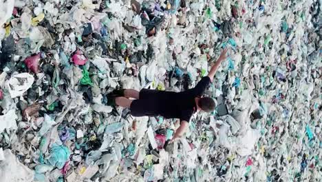 a man at a large garbage dump apocalypse a man at a large garbage dump apocalypse