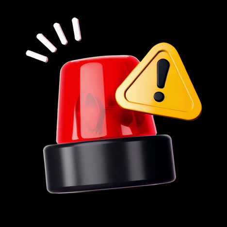 alert warning signal icon animation isolated asset, transparent 4k video, alpha channel, prores 4444
