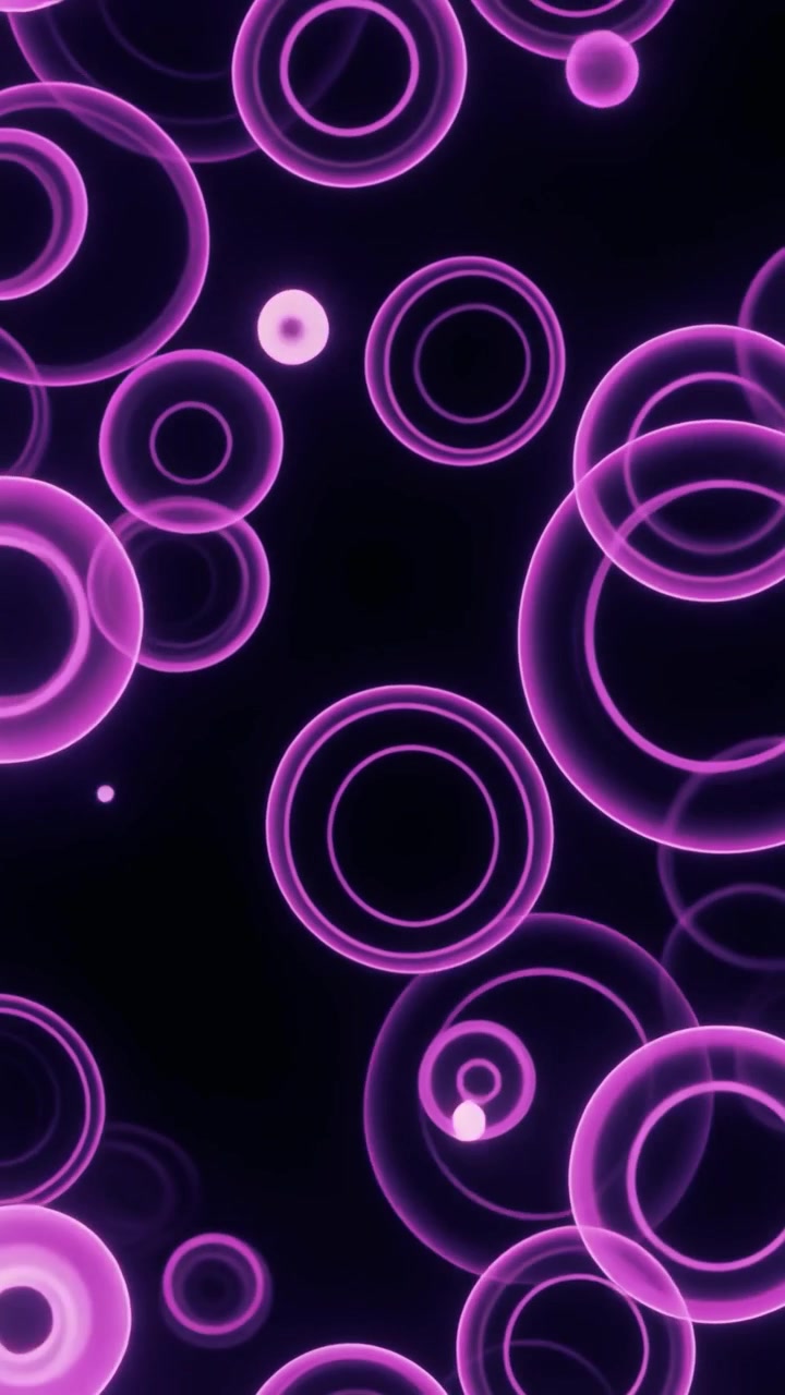 Fondo abstracto en movimiento con círculos concéntricos morados brillantes