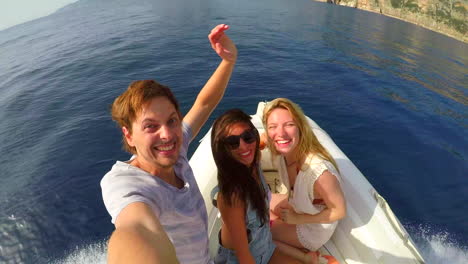 friends enjoying a boat trip