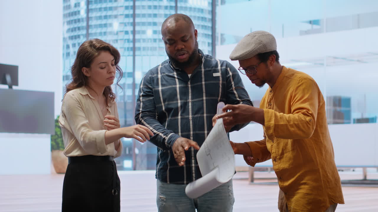 Client discussing with real estate agent about architectural change