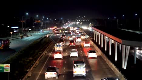 Highway-vehicles-stuck-in-a-Traffic-jam