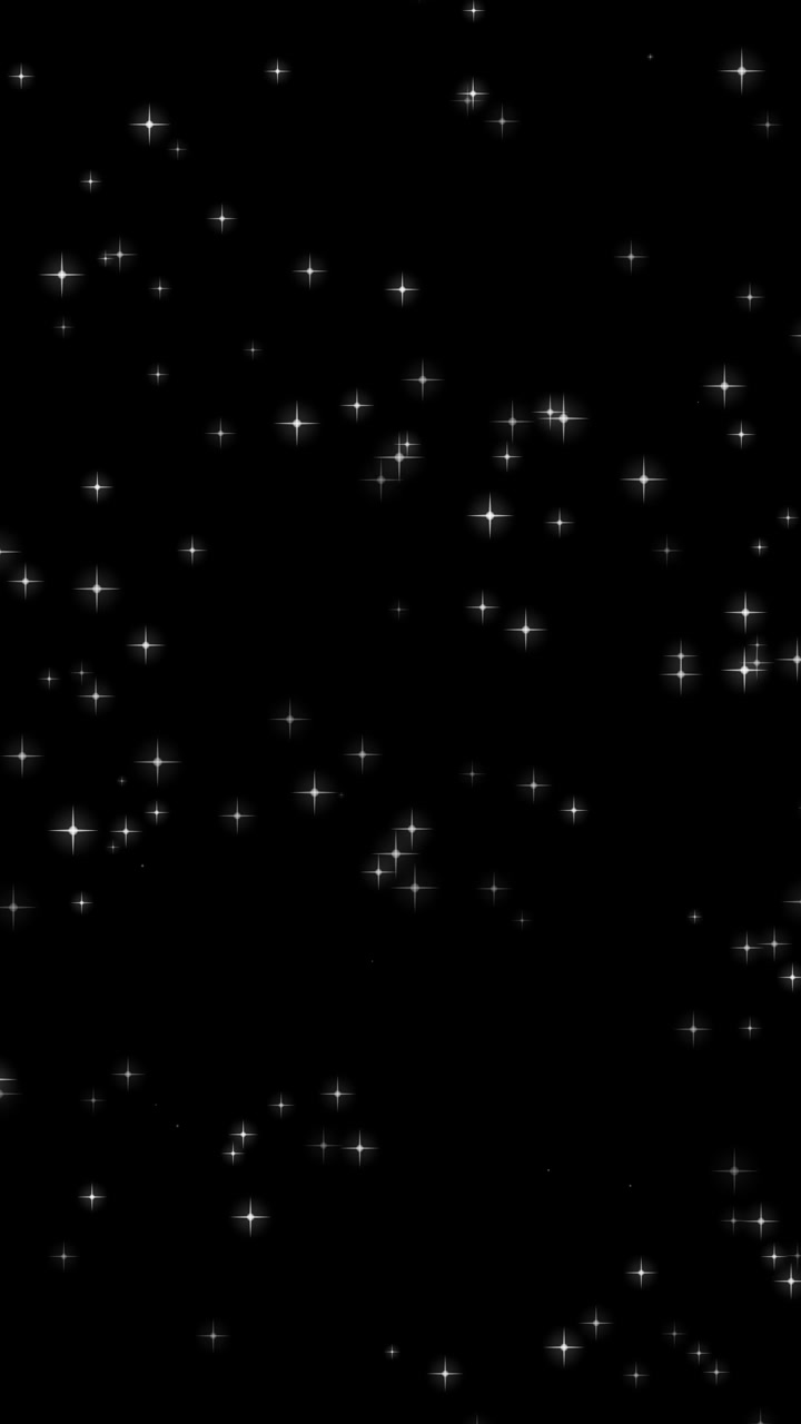 Animated White Sparkling Stars on Black Background