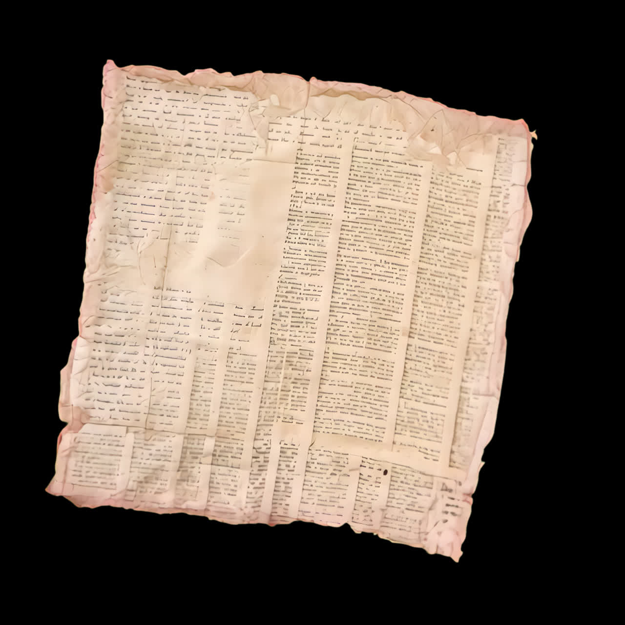 Vintage newspaper on blue background animation isolated asset, transparent 4K video, alpha channel