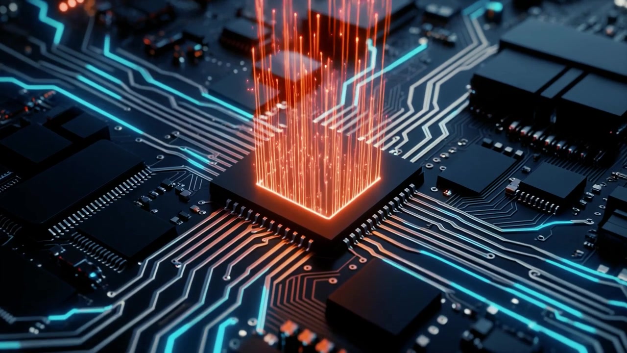 Central Processing Unit-chip udsender datastrømme på printplade