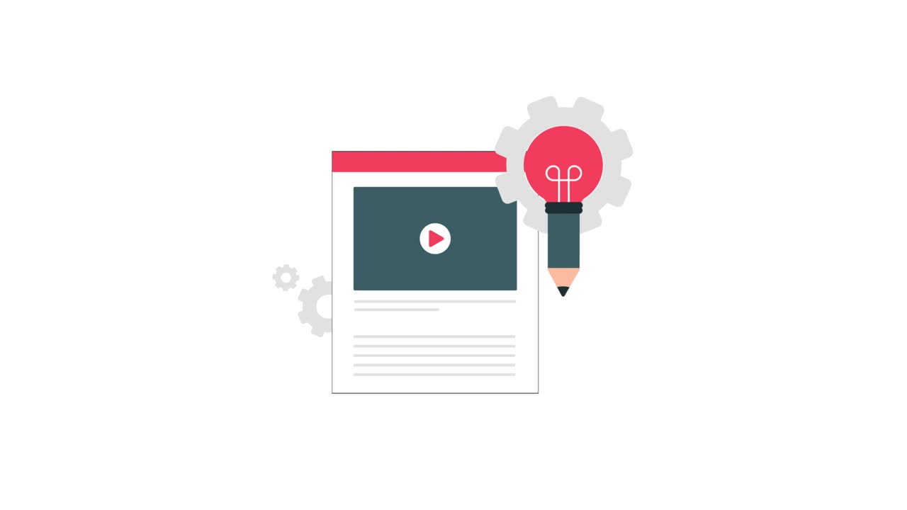 Animated Web Page with Creative Idea and Development Icons