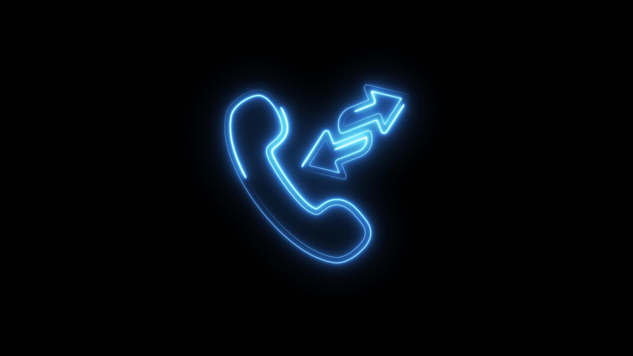 Blue Neon Phone Call Transfer Icon