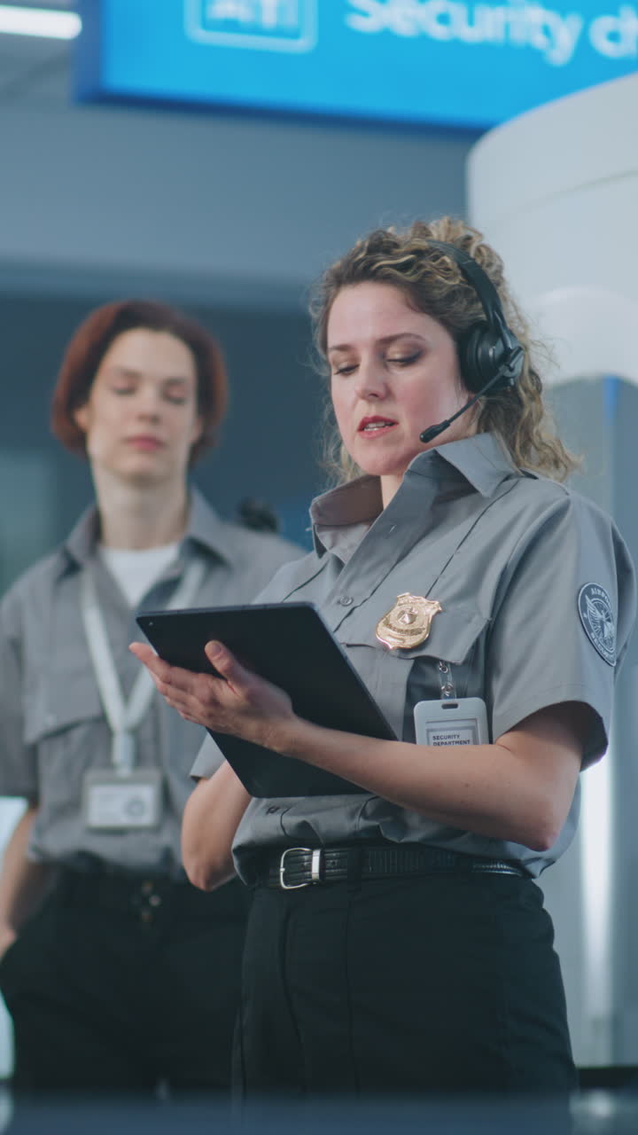personal de seguridad del aeropuerto en acción