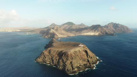 spectacular coastline of porto santo volcanic archipelago during golden hour