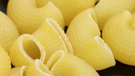 vista de cerca de pipa rigate, macarrones italianos, tiro macro en 4k