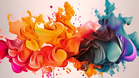 a group of colorful liquids floating in the air