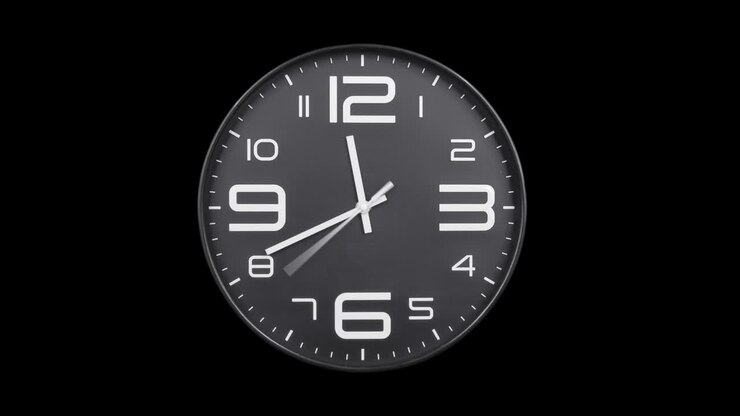 Modern silver clock face moving fast forward