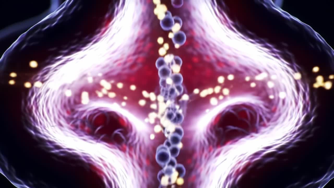 Abstract Visual Representation of Cellular Structures and Interactions, Highlighting Vibrant Patterns and Energy Flow in a Vivid and Dynamic Display