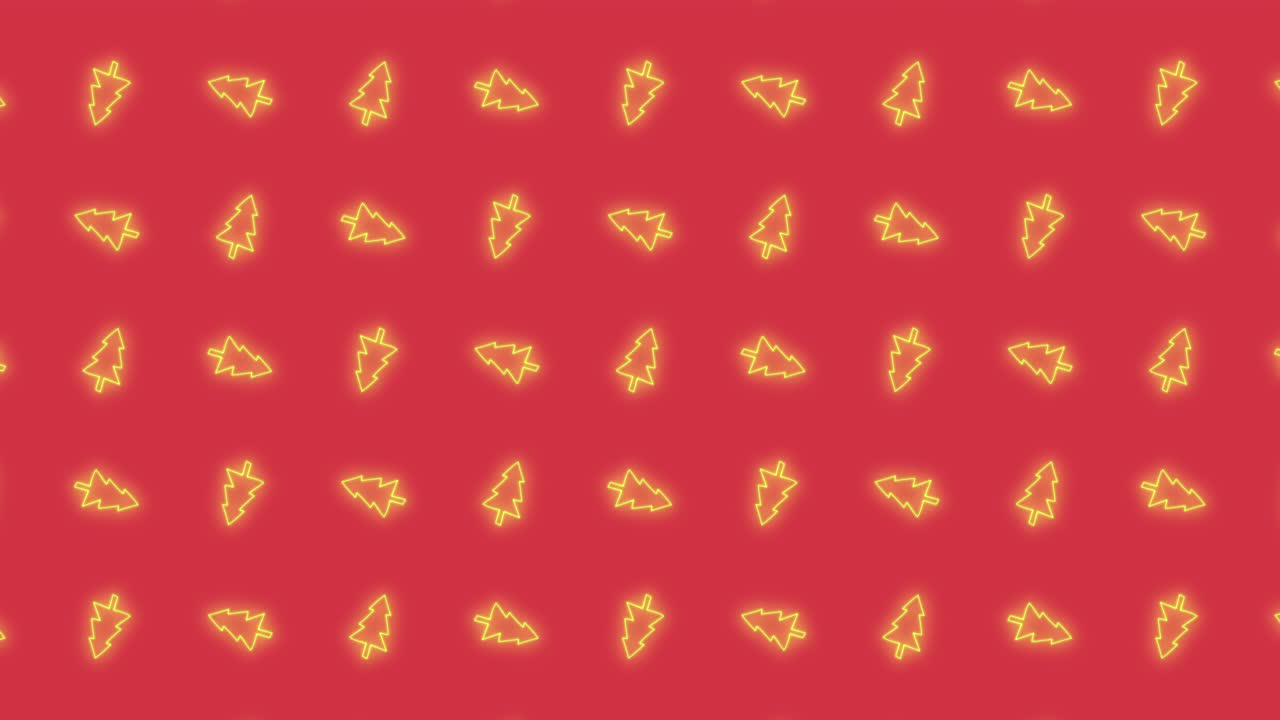 patrón de animación de fondo de mosaico de árbol de navidad en verde brillante y rojo