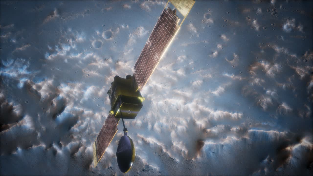 화성 행성을 공전하는 지구 측정기