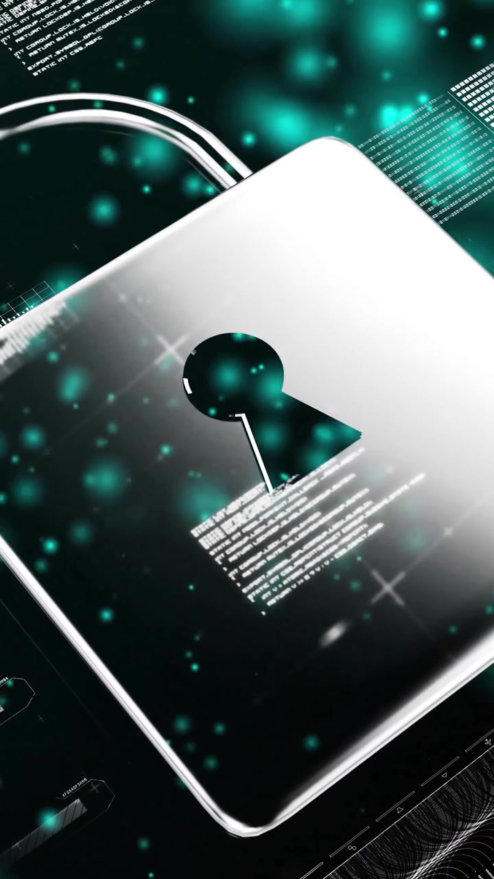 Processing digital data, lock and keyhole animation