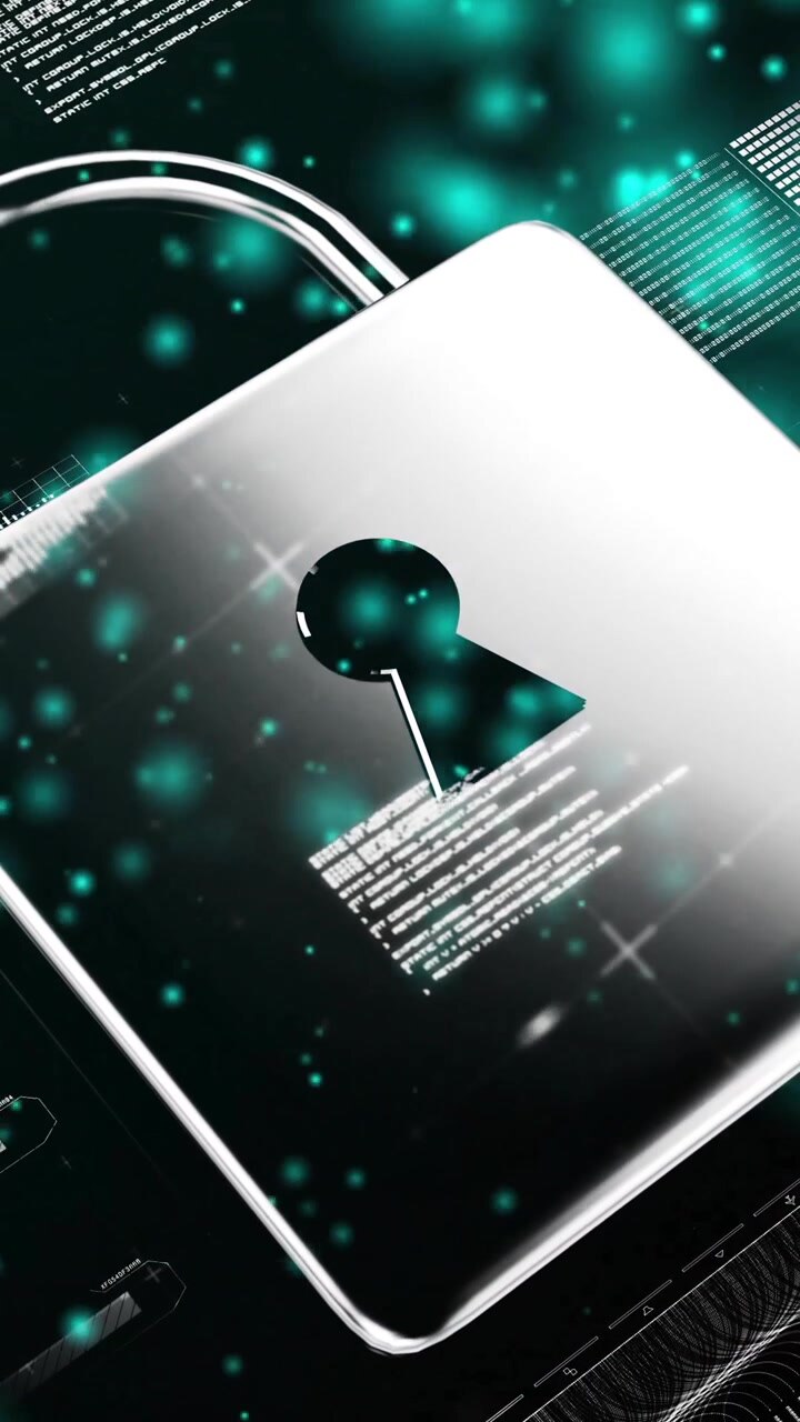 Processing digital data, lock and keyhole animation