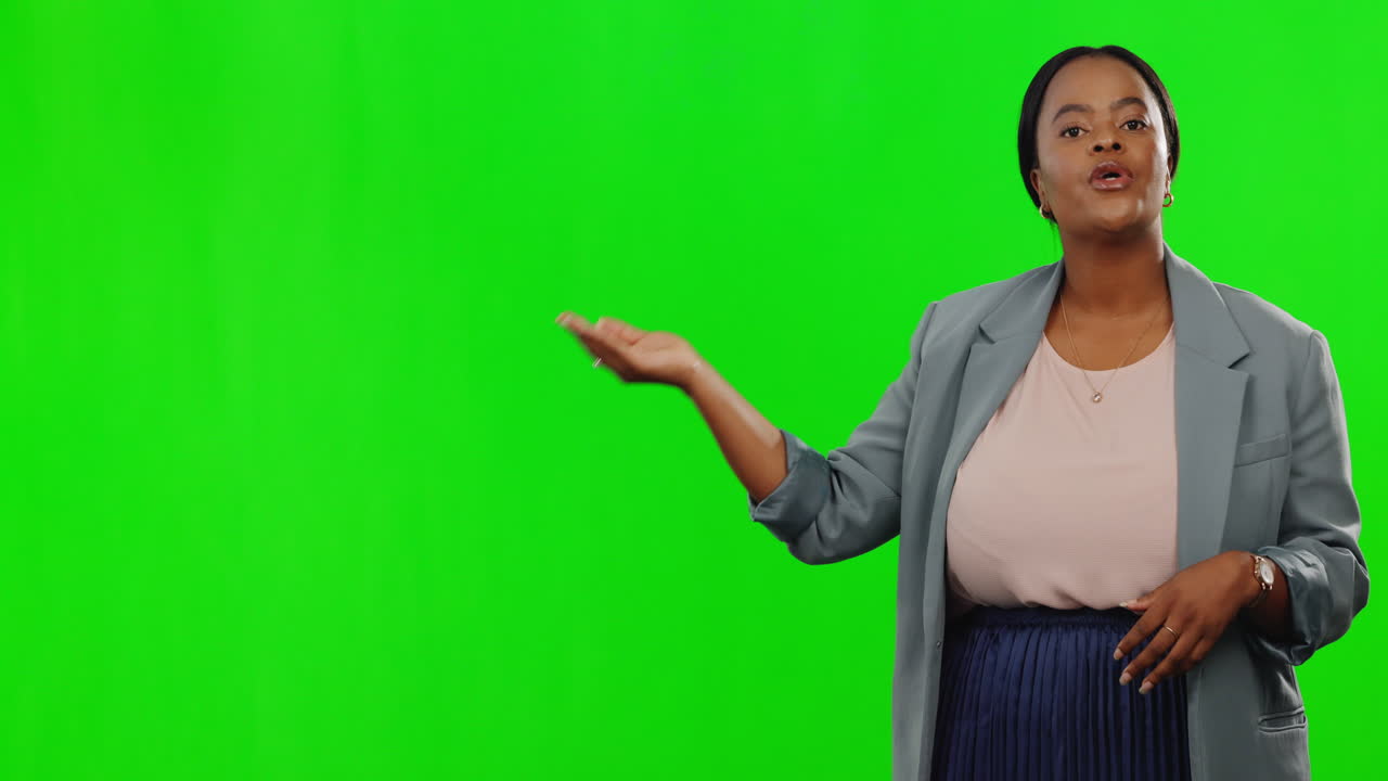 Portrait, presentation and a business black woman