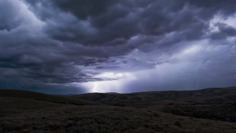 stormy night landscape with lightning
