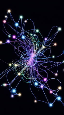 abstract glowing network of light trails
