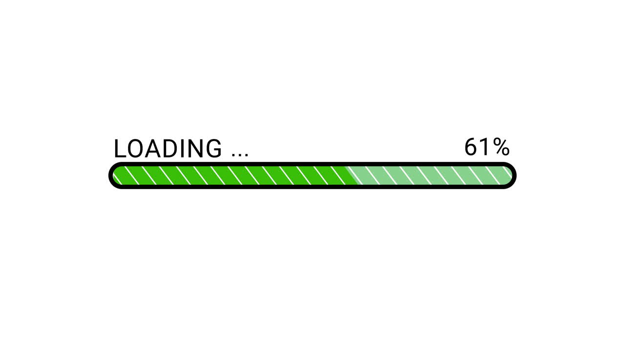 Digital Loading Bar Progressing from One to One Hundred Percent