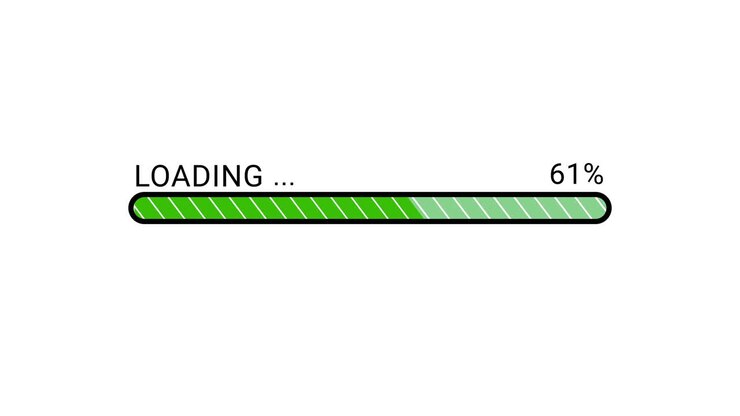 Digital Loading Bar Progressing from One to One Hundred Percent