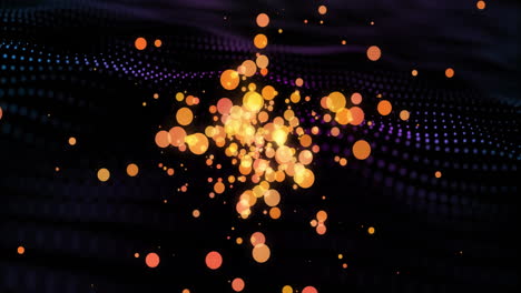 animación de puntos de luz sobre un fondo negro